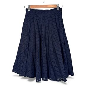 Lowry Farm Black Eyelet A Line Skirt Womens S Preppy Classic Modest Luxury